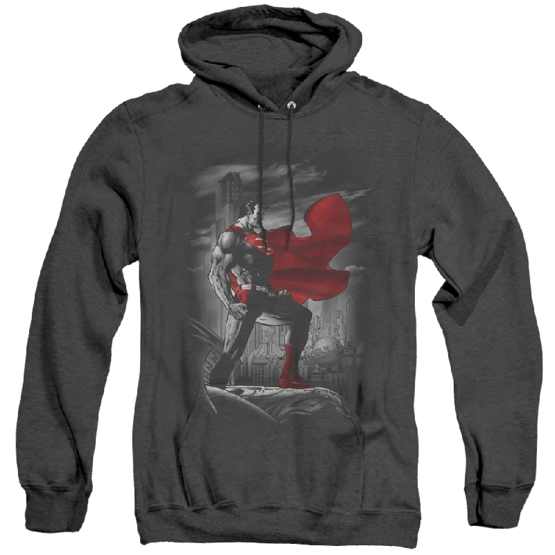 Superman Metropolis Guardian - Heather Pullover Hoodie Short Puff Sleeve