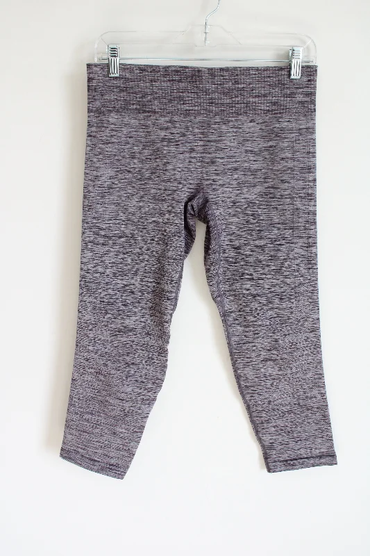 Under Armour Purple Heathered Capri Legging | L Stylish Printed Sport Leggings