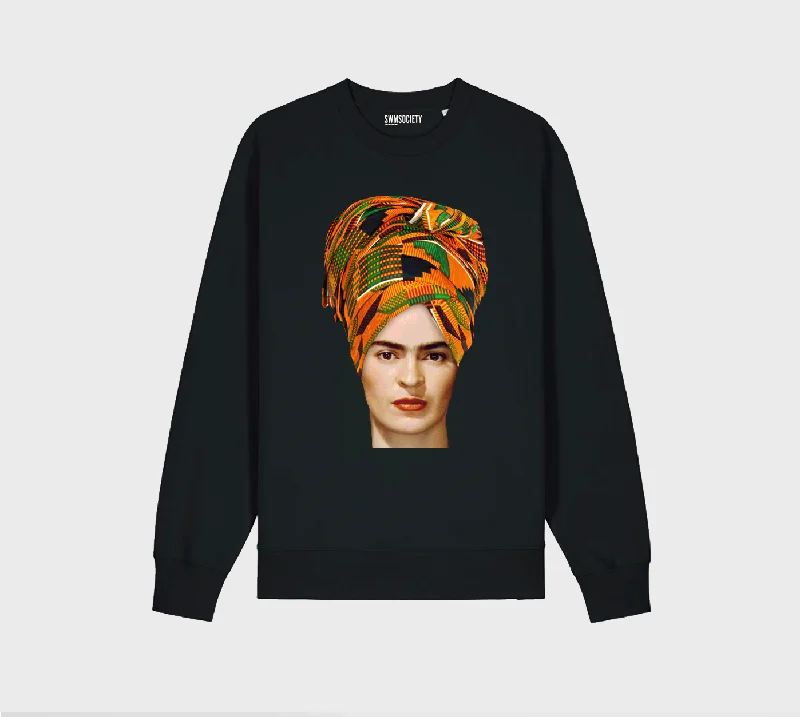 SWMSOCIETY X  NEWBEINGS Mama Frida Sweatshirt Hoodie with Double Zipper Versatile Adjustable