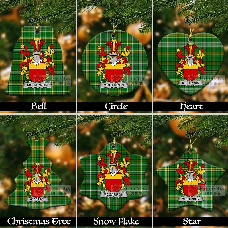 McCarron Irish Clan Tartan Christmas Ceramic Ornament with Coat of Arms Front Pockets Side Pockets Patch Pockets McCarron Irish Clan Tartan Christmas Ceramic Ornament with Coat of Arms Front Pockets Side Pockets Patch Pockets
