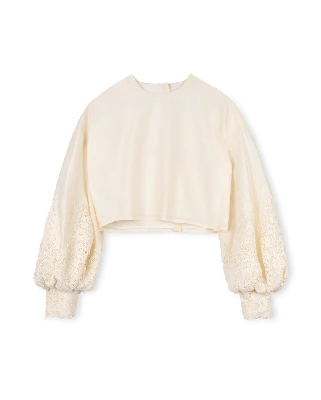 Jenette Crop Top Knit Fabric Woven Fabric Fleece Fabric