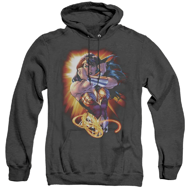 Wonder Woman Wonder Rays - Heather Pullover Hoodie Slit Sleeve Stylish