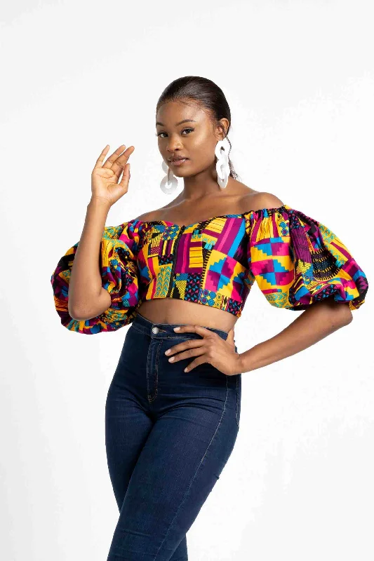 ALISA African Print Women's Crop Top Faux Fur Fabric Real Fur Fabric Shearling Fabric ALISA African Print Women's Crop Top Faux Fur Fabric Real Fur Fabric Shearling Fabric