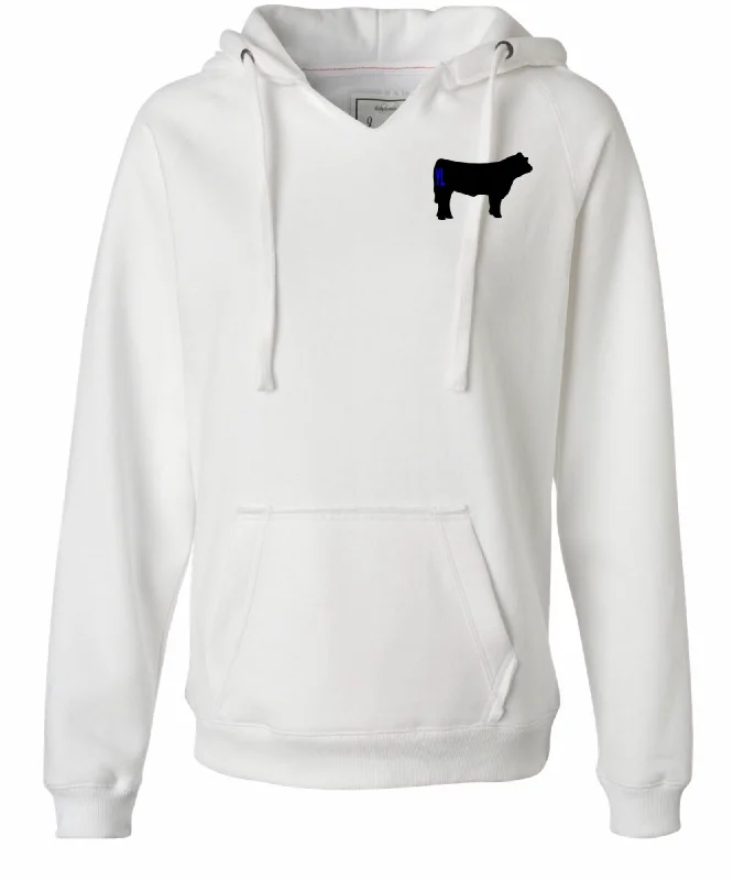 Ladies Branded Cow  JAmerica V Neck Hoodie Hoodie with Embroidery Detailed Premium