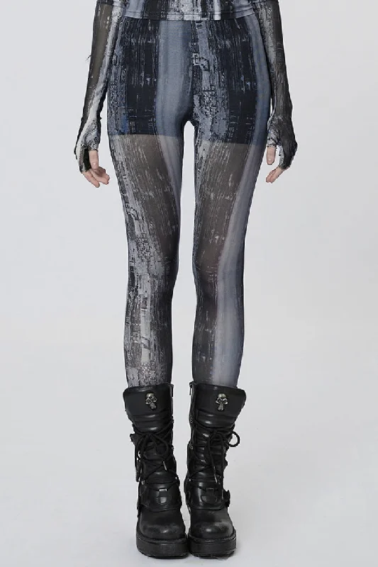 Slim Mesh Tie-dyed Women's Steampunk Leggings 2 Colors Stylish Athletic Wear Leggings Slim Mesh Tie-dyed Women's Steampunk Leggings 2 Colors Stylish Athletic Wear Leggings
