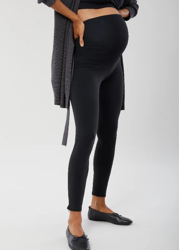 Everyday Ankle Zip Maternity Legging Cozy Ribbed Leggings