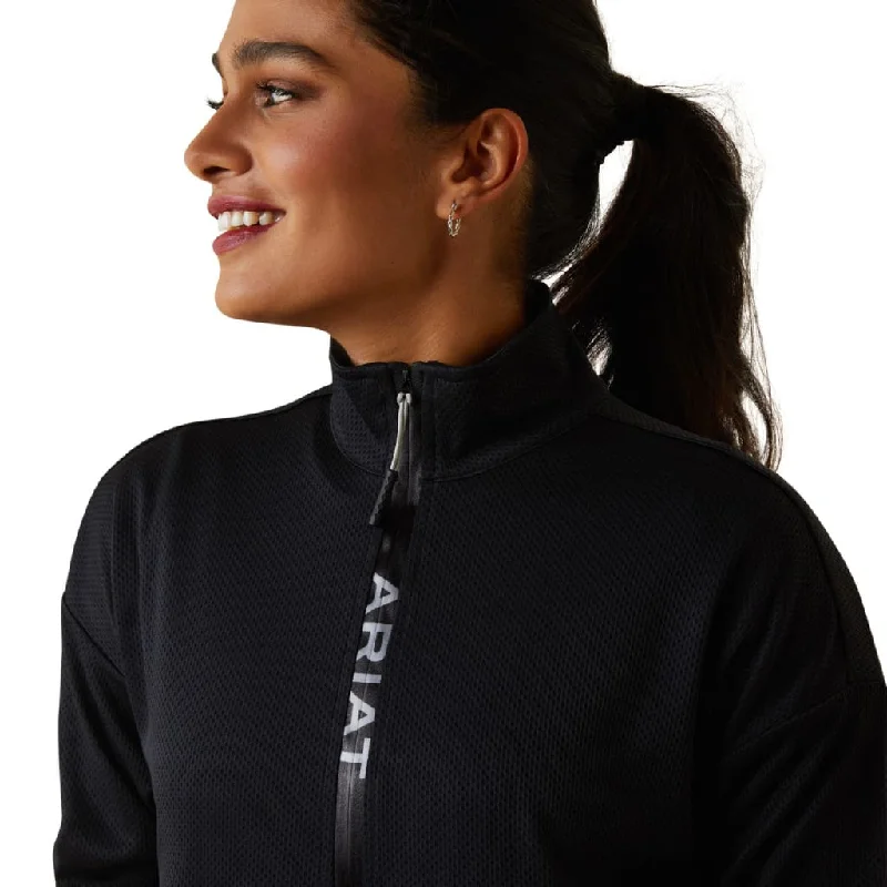 Ariat Ladies Breathe 1/2 Zip Sweatshirt Black Hoodie with Illustration Artistic Creative Ariat Ladies Breathe 1/2 Zip Sweatshirt Black Hoodie with Illustration Artistic Creative