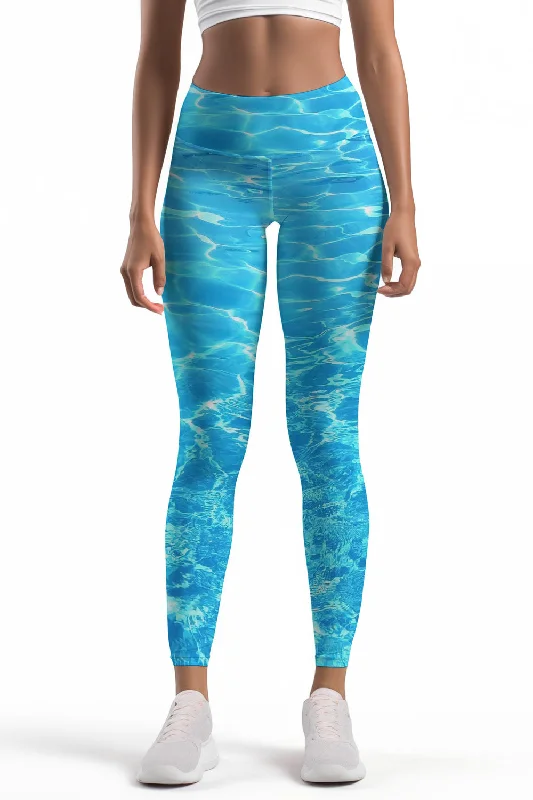 Harmony Song Lucy Printed Performance Leggings - Women Elegant Metallic Leggings