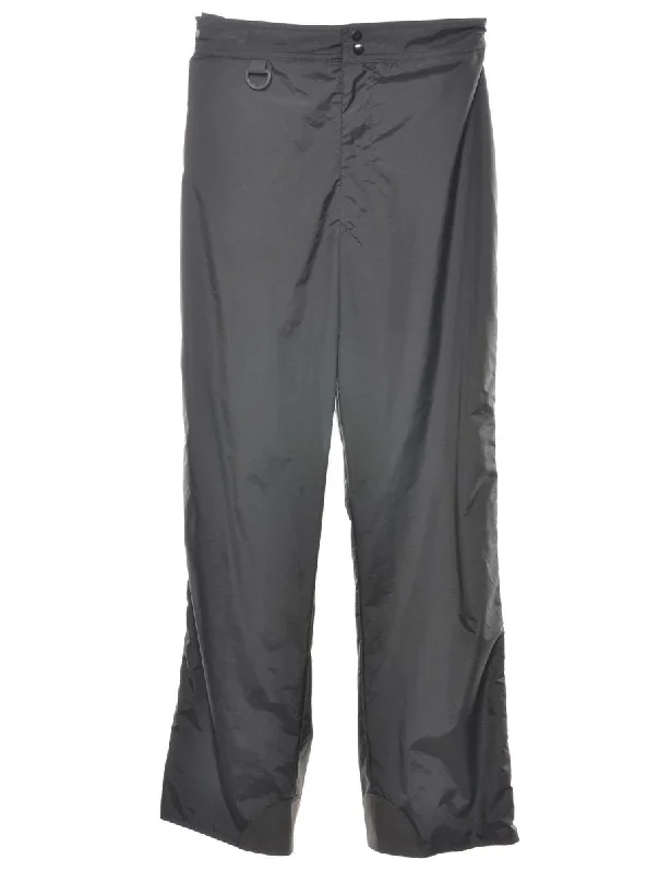 High Waist Black Ski Trousers - W28 Trousers Palazzo Wide Leg