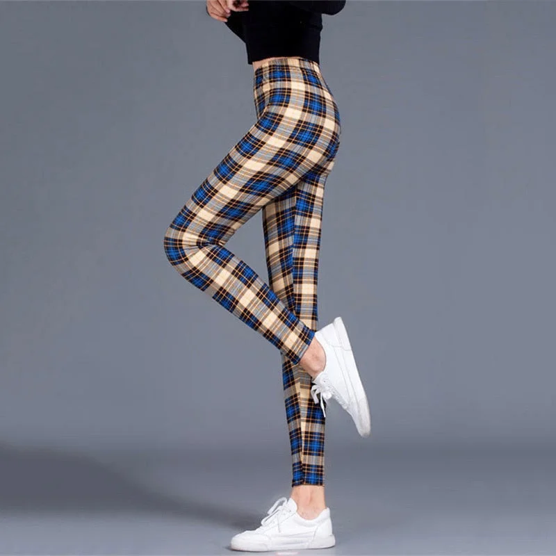 Khaki Blue Plaid