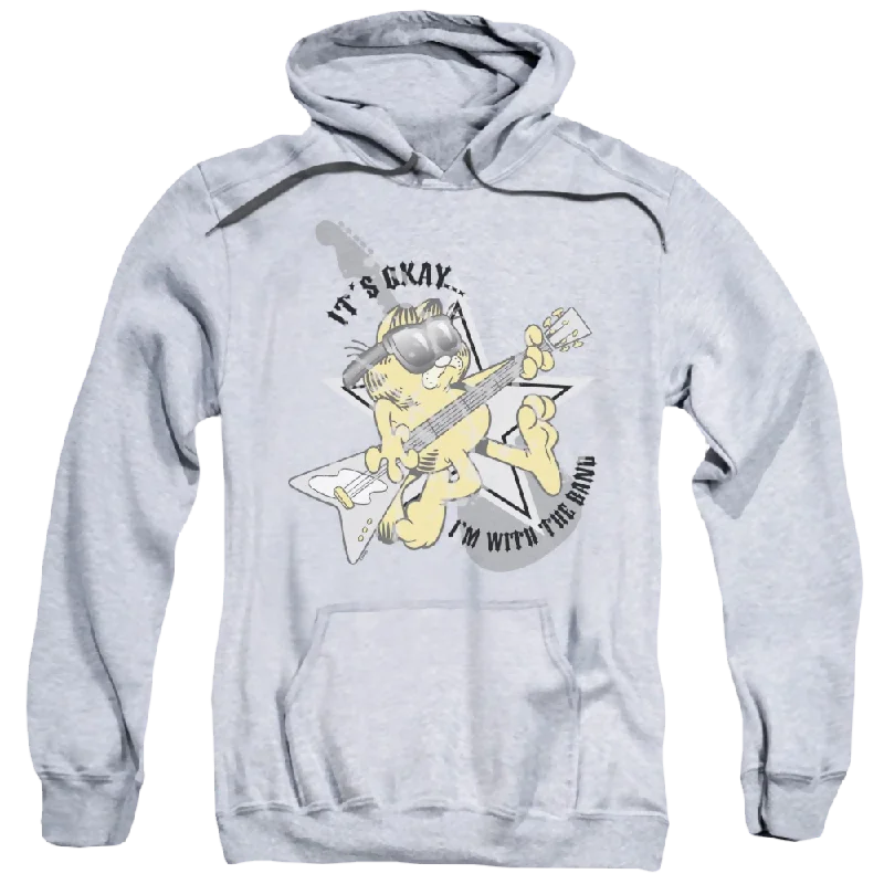 Garfield Im With The Band - Pullover Hoodie Sabrina Neck Pullover