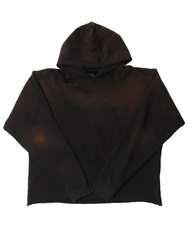 Fade Black Hoodie Hoodie with Drawstring Waist Adjustable Fitted
