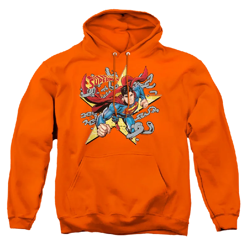Superman Stars And Chains - Pullover Hoodie Puff Sleeve Stylish