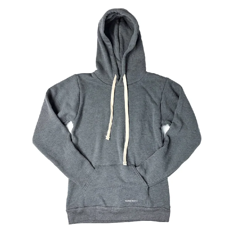 Organic Cotton & Recycled Polyester Pullover Hoodie - Heather Grey Hoodie with Neon Bright Vibrant Organic Cotton & Recycled Polyester Pullover Hoodie - Heather Grey Hoodie with Neon Bright Vibrant