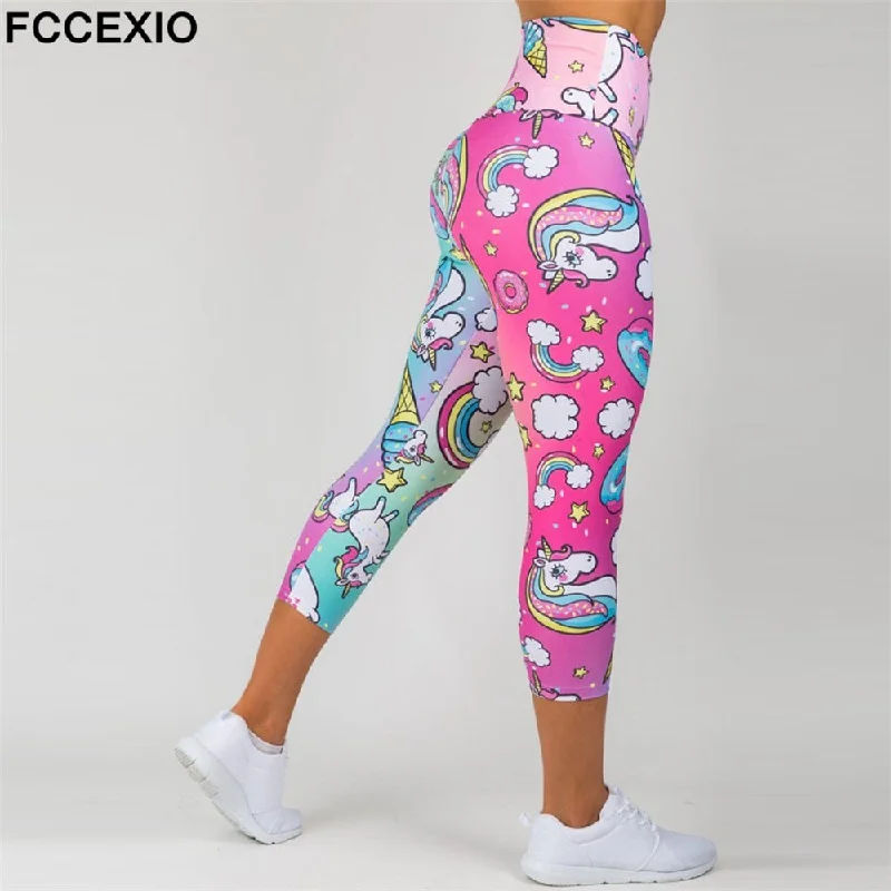 Rainbow Unicorn Leggings Comfortable Printed Workout Leggings