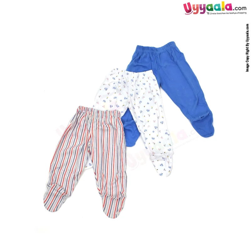 PRECIOUS ONE Newborn Booty Legging,100% Soft Hosiery Cotton Butterfly and Stripes print Pack of 2 - Multicolor (3-6 M) Stylish Sporty Performance Leggings