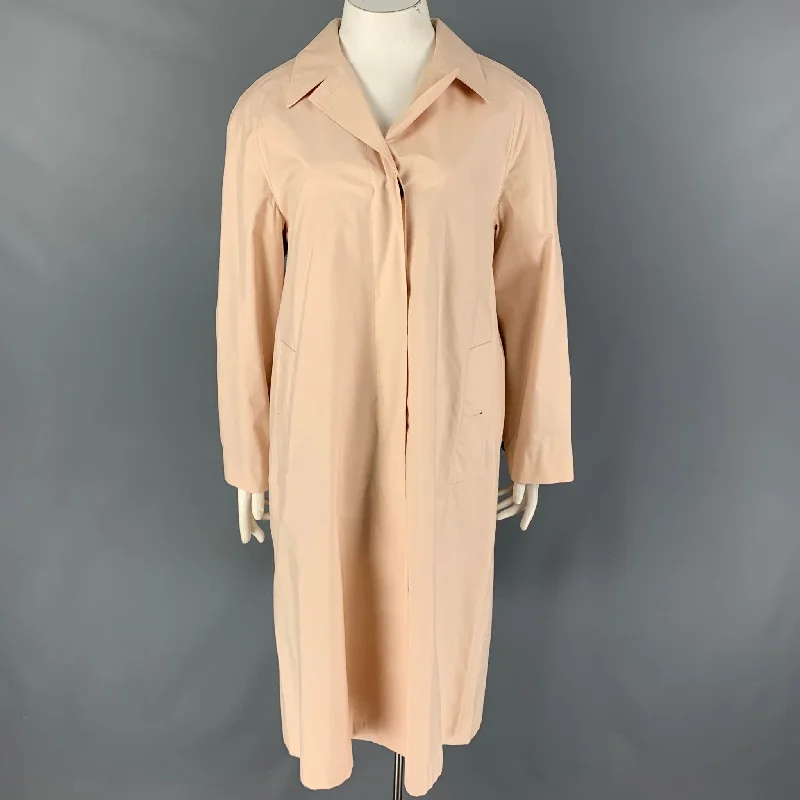 BURBERRY LONDON Size 10 Cream Peak Lapel Coat Sleeveless Short Sleeve Long Sleeve
