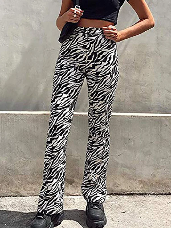 High Waist Flare Bell Trousers Pants Trousers Denim Distressed
