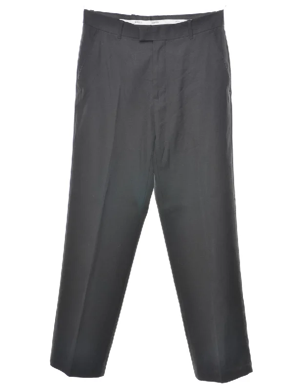 Perry Ellis Black Classic Suit Trousers - W30 L29 Trousers Flared Retro