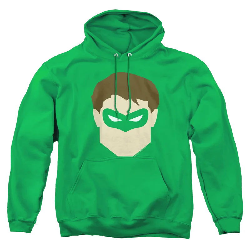 Green Lantern Gl Head - Pullover Hoodie Spaghetti Sleeve Top