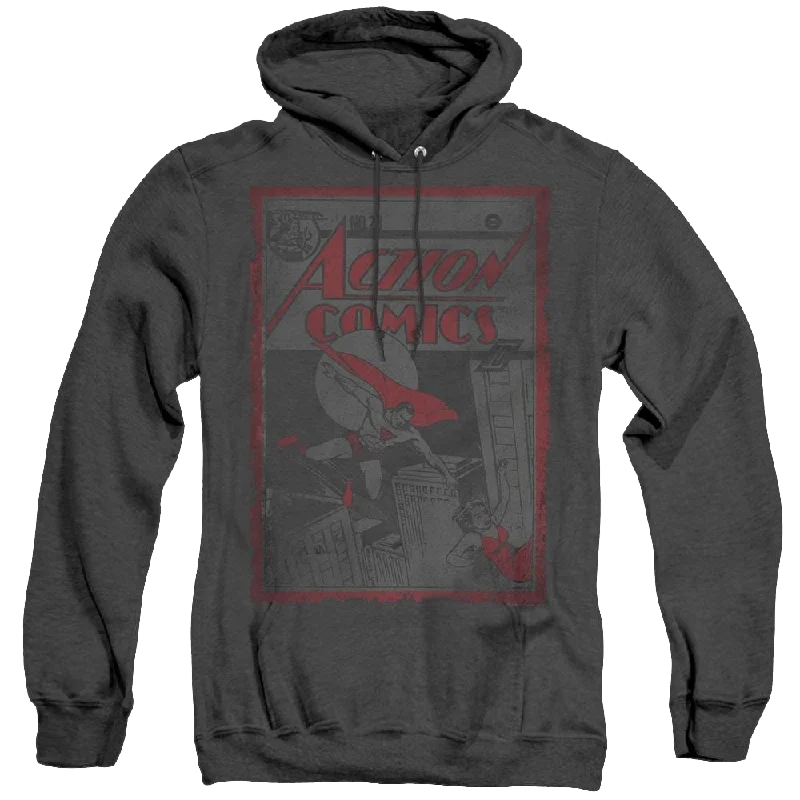 Superman Action Comics 23 - Heather Pullover Hoodie Angora Wool Cozy