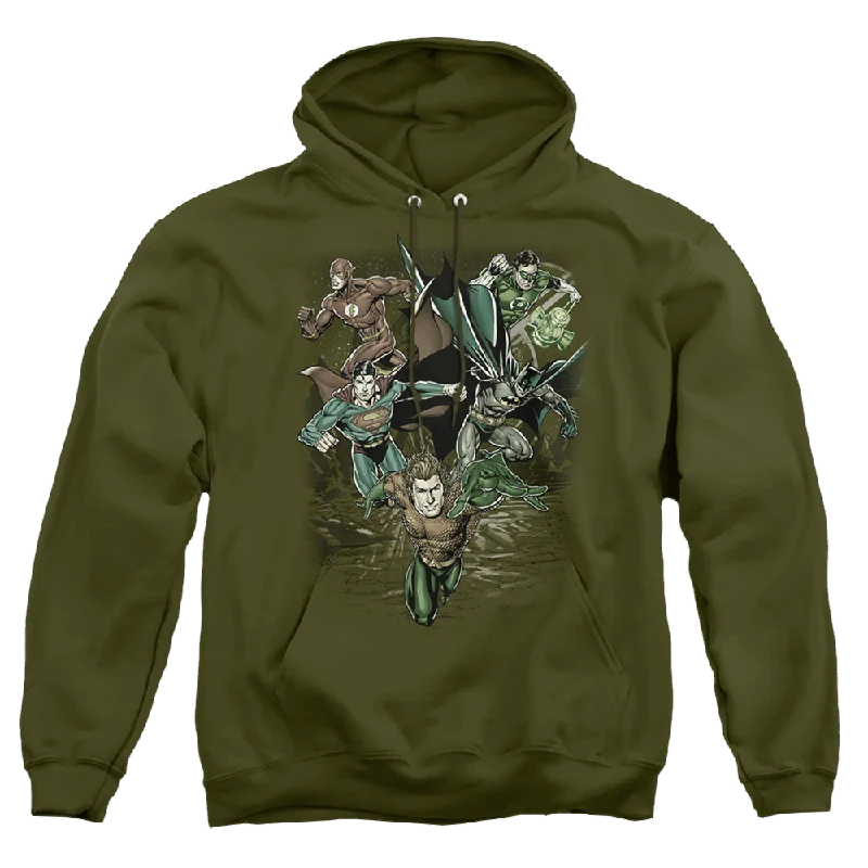 Justice League Spacing Out - Pullover Hoodie Cold Shoulder Design