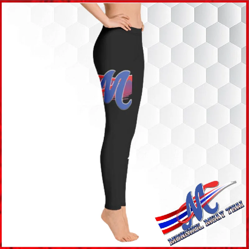 Mongkol Leggings Muay Thai logo Leggings Comfortable Fleece-Lined Leggings