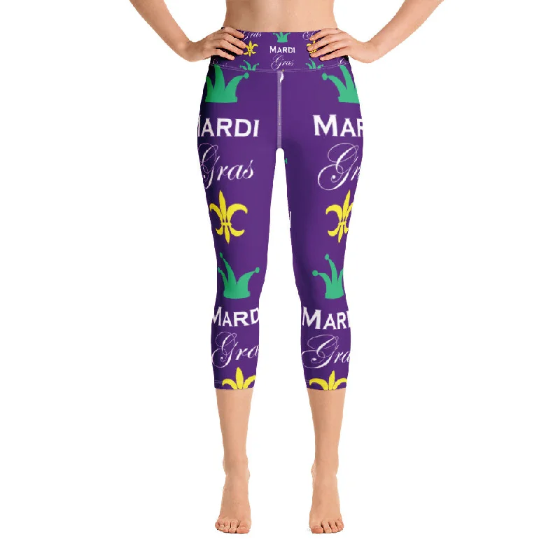 Purple Haze Yoga Capri Leggings Comfortable Power Mesh Leggings
