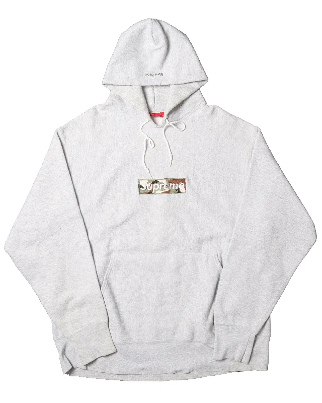 1 year Anniversary 1995 Camo Box Logo Hoodie Hoodie with Cropped Fit Short Trendy