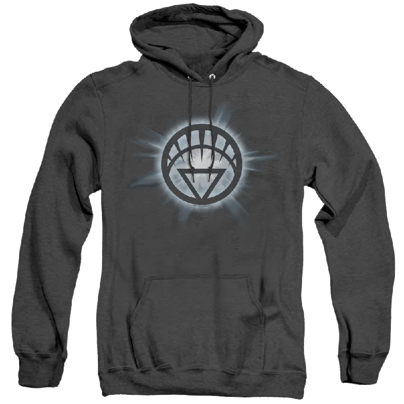 Green Lantern White Glow - Heather Pullover Hoodie Plunging Neck Pullover