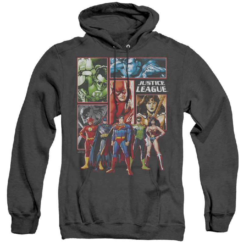 Justice League Justice League Panels - Heather Pullover Hoodie Short Sleeve Top
