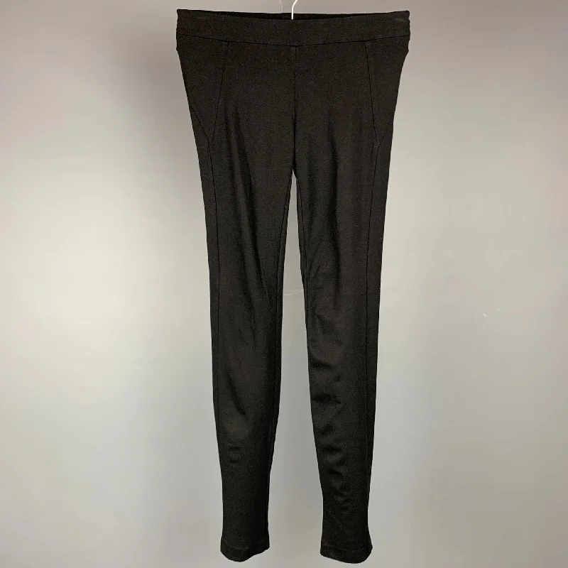 HELMUT LANG Size 2 Black Jersey Rayon Blend Leggings Stylish Camo Print Leggings