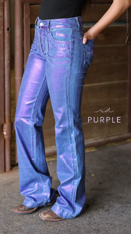SIGNATURE TROUSER - PURPLE METALLIC Trousers Summer Linen