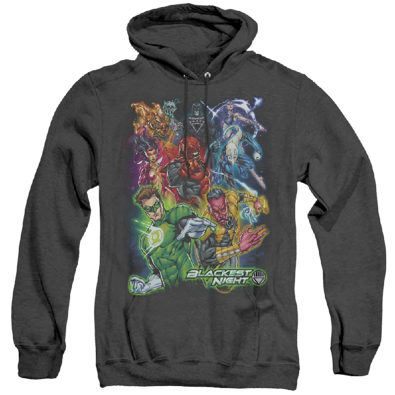 Green Lantern Blackest Group - Heather Pullover Hoodie Chunky Knit Pullover