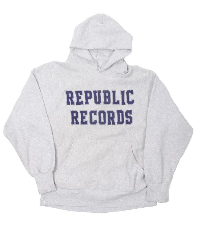 Republic Records Hoodie Hoodie with Ribbed Hem Stretchable Secure