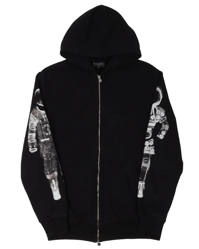 Astronaut Zip Hoodie Hoodie with Snap Buttons Easy Quick