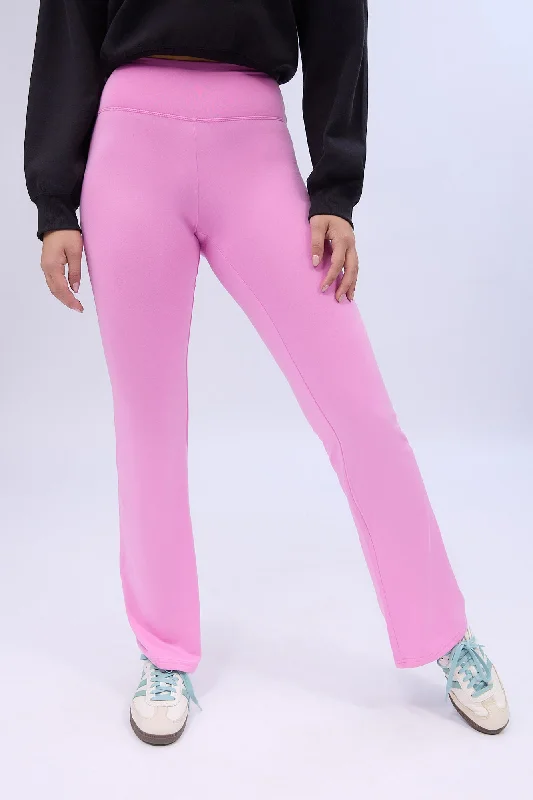 Super Soft Fleeceback Flare Leggings Comfortable Capri-Length Leggings