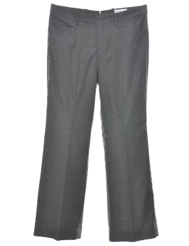 Grey Suit Trousers - W32 L32 Trousers Culottes Wide Leg