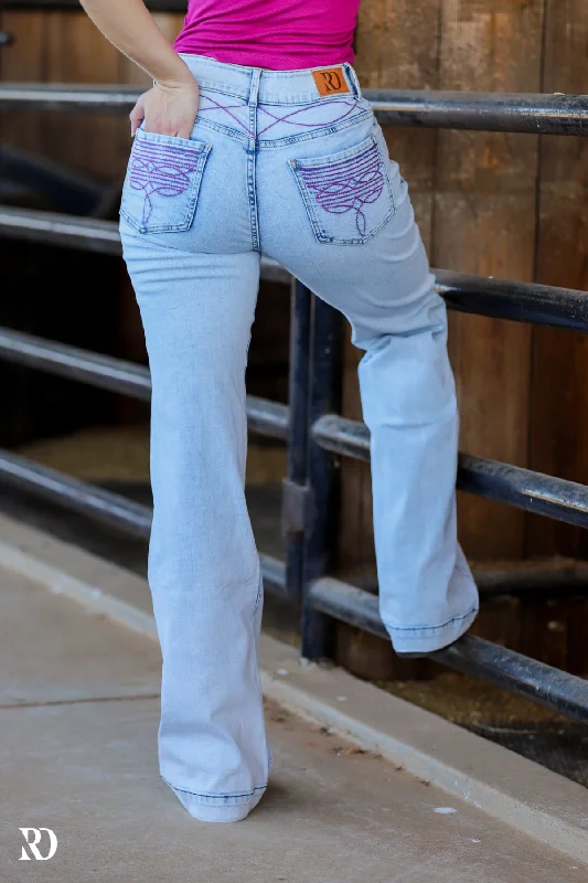 CHEYENNE TROUSERS - LIGHT WASH PINK POCKET Trousers Velvet Soft