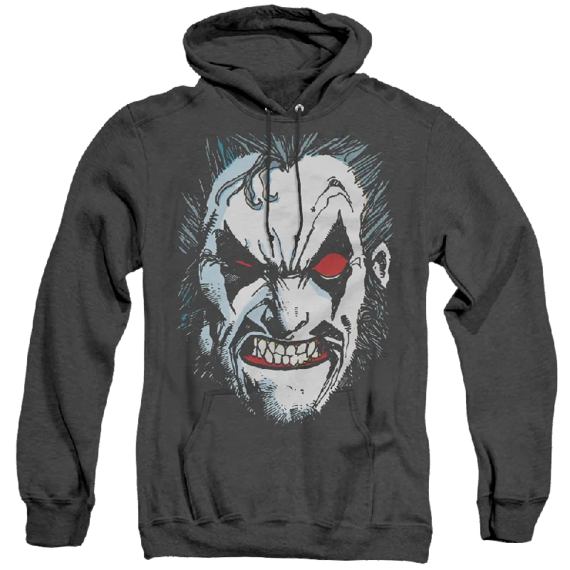 Lobo In Lo Face - Heather Pullover Hoodie Deep Neck Pullover