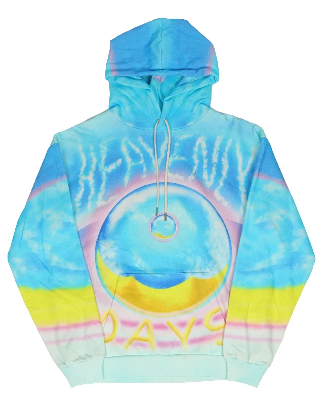 "Heavenly Days" Printed Hoodie Hoodie with Elastic Waist Stretchable Comfortable