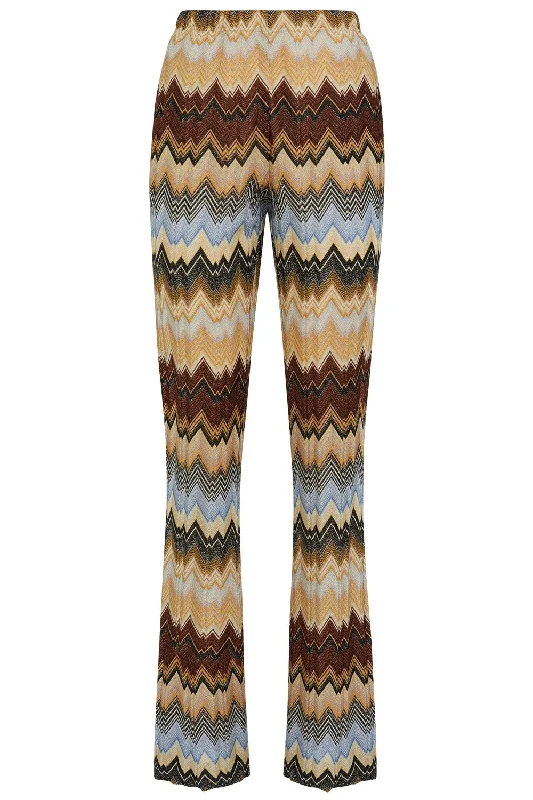 Lurex Knit Trouser Trousers Cargo Utility