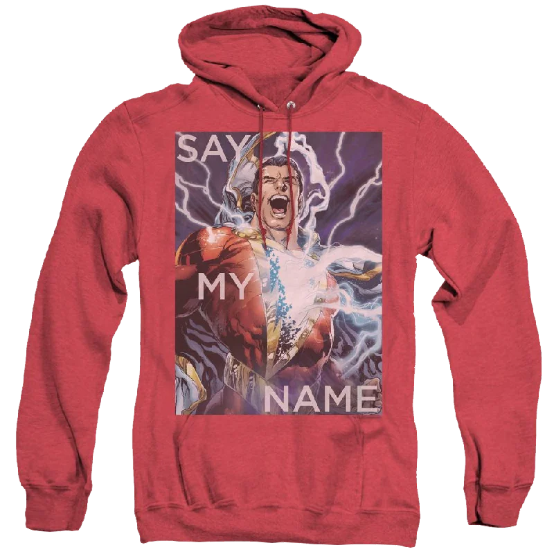 Shazam Say My Name - Heather Pullover Hoodie Flutter Sleeve Feminine