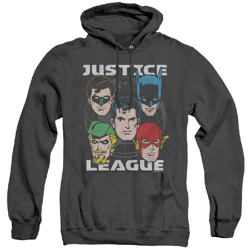Justice League Head Of States - Heather Pullover Hoodie Faux Fur Trim