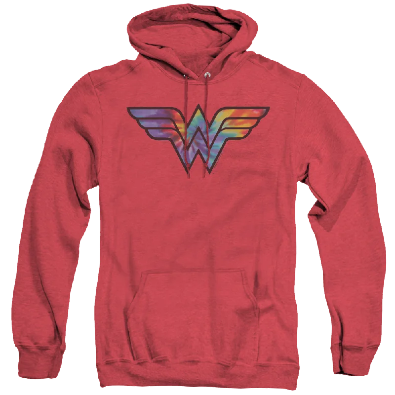 Wonder Woman Wonder Woman Tie Dye Logo - Heather Pullover Hoodie Peter Pan Collar