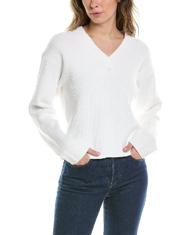 Vince Dropped-Shoulder Pullover Textured Knit Design
