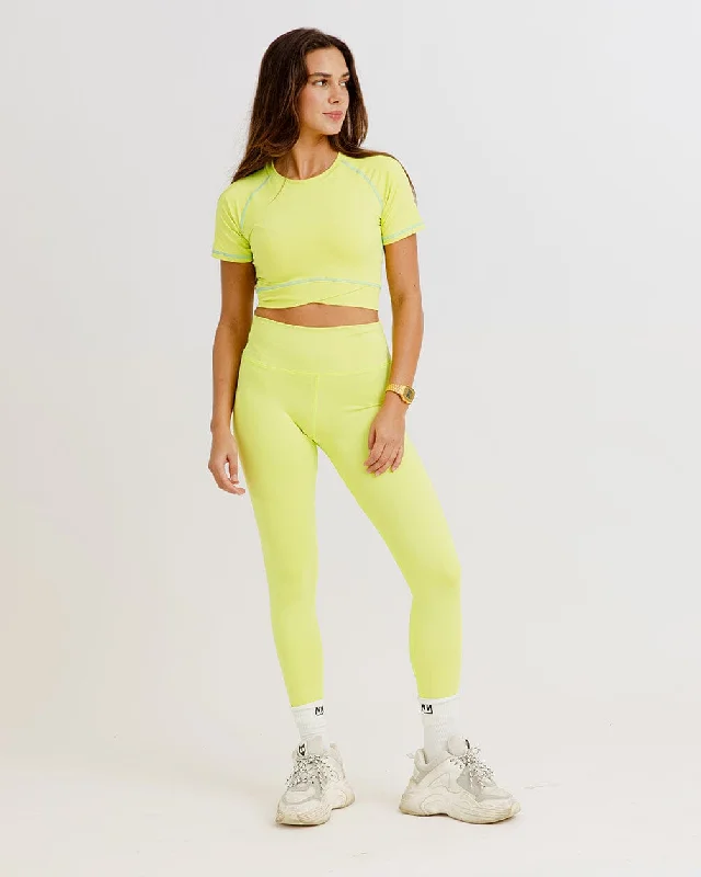 Seamless Lime Leggings Trendy Sweat-Wicking Workout Leggings