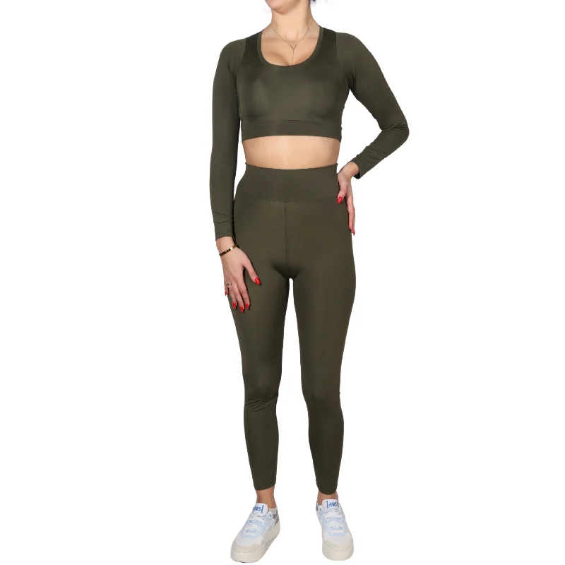OYSHO - long sleeve top and leggings Fashionable Solid Color Tights