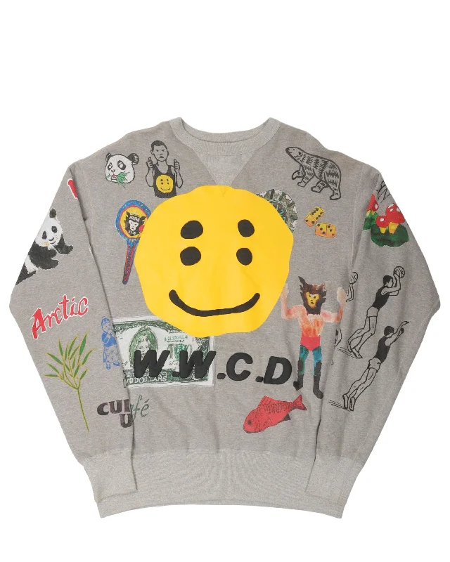 Human Made W.W.C.D. Crewneck Sweatshirt Hoodie with Applique Textured Unique
