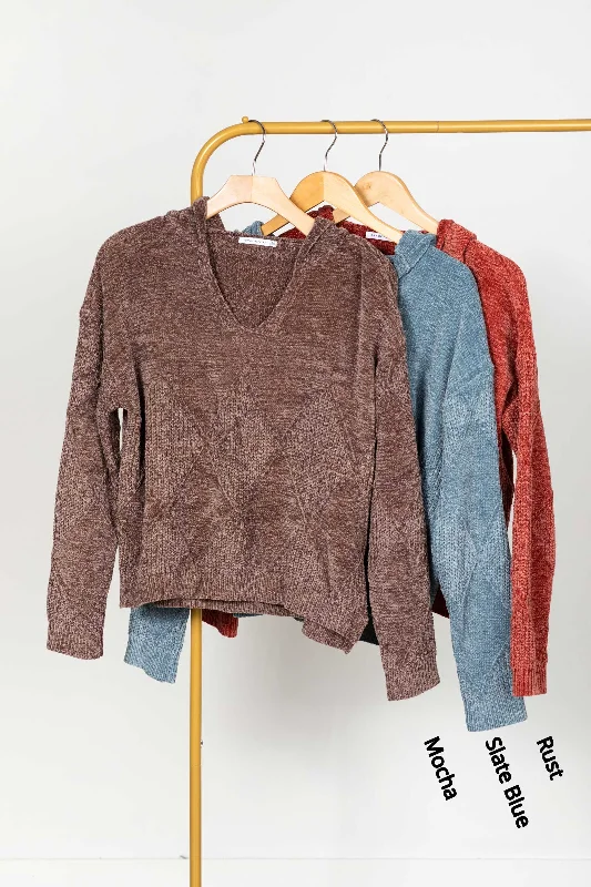 Chenille Pullover Hoodie Turtleneck Warm Pullover